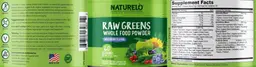 Label for Raw Greens Whole Food Powder Wild Berry Flavor