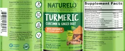 Label for Turmeric Curcumin & Ginger Root
