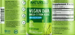 Label for Vegan DHA 800 mg
