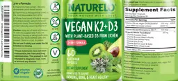 Label for Vegan K2 + D3