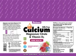 Label for Liquid Calcium Magnesium Citrate & Vitamin D3 Mixed Berry Flavor