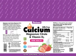 Label for Liquid Calcium Magnesium Citrate & Vitamin D3 Strawberry Flavor