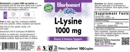 Label for L-Lysine 1000 mg