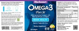 Label for Omega-3 Fish Oil Brain Health Lemon Flavor