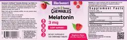 Label for Melatonin 3 mg Raspberry Flavor