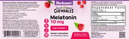 Label for Melatonin 10 mg Raspberry Flavor