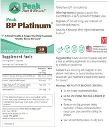 Label for Peak BP Platinum