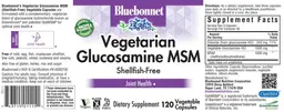 Label for Vegetarian Glucosamine MSM
