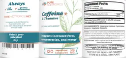Label for Caffeine + L-Theanine 300 mg
