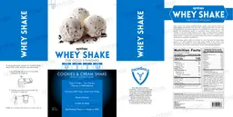 Label for Whey Shake Cookies & Cream