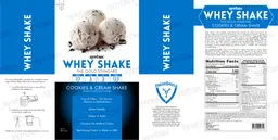 Label for Whey Shake Cookies & Cream