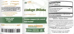 Label for Ginkgo Biloba 180 mg