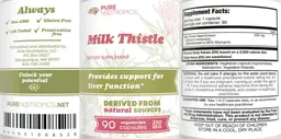 Label for Milk Thistle 250 mg