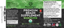 Label for Premium Brain Supplement Raspberry Flavour