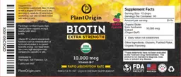 Label for Biotin Extra Strength 10,000 mcg Berry Flavor