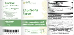 Label for Rhodiola Rosea 500 mg