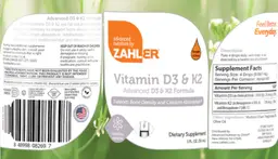 Label for Vitamin D3 & K2