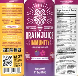 Label for BrainJuice Immunity Huckleberry Hibiscus