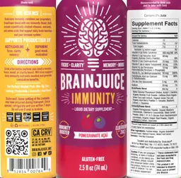 Label for BrainJuice Immunity Pomegranate Acai