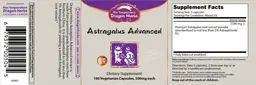 Label for Astragalus Advanced 500 mg