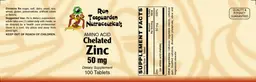 Label for Amino Acid Chelated Zinc 50 mg