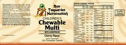 Label for Children's Chewable Multi Cherry Flavor
