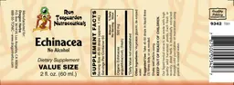 Label for Echinacea No Alcohol