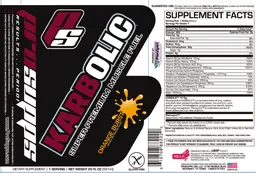 Label for Karbolic Super-Premium Muscle Fuel Orange Burst