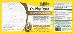 Label for Cal-Mag Liquid Natural Tropical Fruit Flavor