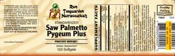 Label for Standardized Saw Palmetto Pygeum Plus