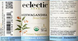 Label for Ashwagandha Extract