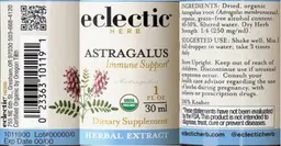 Label for Astragalus Extract