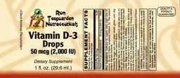 Label for Vitamin D-3 Drops 50 mcg
