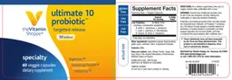 Label for Ultimate 10 Probiotic 30 Billion