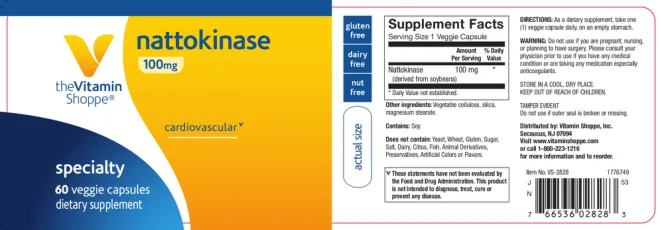 Label for Nattokinase 100 mg