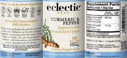 Label for Turmeric & Pepper 430 mg