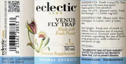 Label for Venus Fly Trap Extract