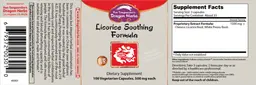 Label for Licorice Soothing Formula