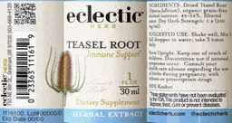 Label for Teasel Root