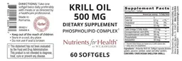 Label for Krill Oil 500 mg