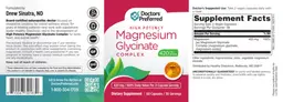 Label for Magnesium Glycinate Complex 420 mg