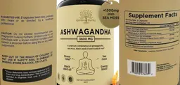 Label for Ashwagandha 3600 mg