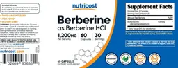 Label for Berberine 1,200 mg