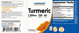 Label for Turmeric 2,300 mg
