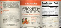Label for Turmeric Curcumin
