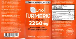 Label for Turmeric 2250 mg
