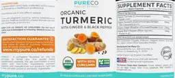 Label for Organic Turmeric with Ginger & Black Pepper