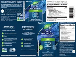 Label for Fortify Adult Daily Probiotic 30 Billion