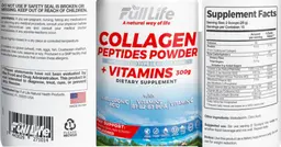 Label for Collagen Peptides Powder 300g + Vitamins Unflavored