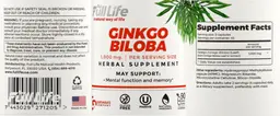 Label for Ginkgo Biloba 1,000 mg